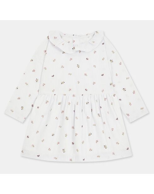 Robe en Coton Bio Alousana bis rayures bleu/écru