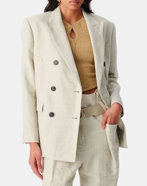 Veste en Coton & Lin Clia beige