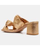 Mules à talon en Cuir dorées - Talon 5.5 cm