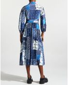 Robe 100% Soie Lora bleue