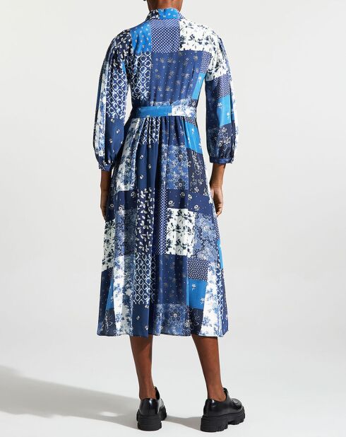 Robe 100% Soie Lora bleue