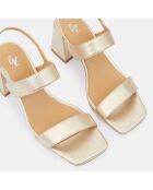 Sandales en Cuir platine - Talon 7 cm