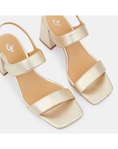 Sandales en Cuir platine - Talon 7 cm
