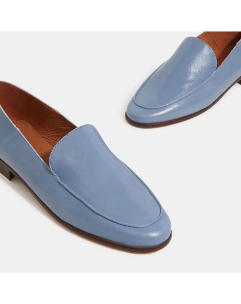 Mocassins en Cuir bleu jean