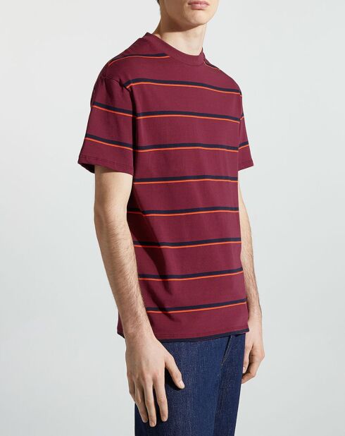 T-Shirt Flooray mc pique rayé bordeaux