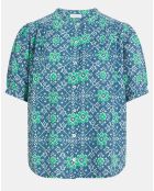 Chemise Nessie imprimée bleu/vert