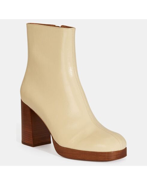 Bottines en Cuir blanches - Talon 8.5 cm