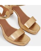 Sandales à talon en Cuir dorées - Talon 7.5 cm