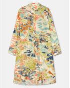 Robe 100% Soie Viviette imprimée multicolore