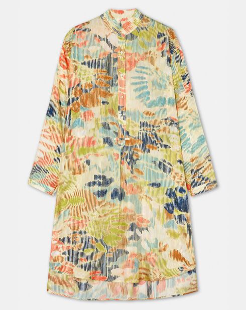 Robe 100% Soie Viviette imprimée multicolore