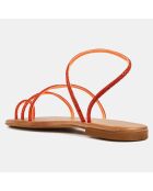 Sandales en Cuir à strass orange