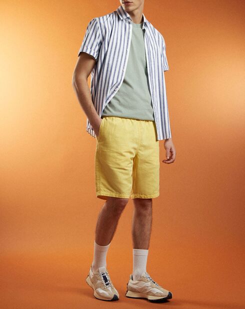 Bermuda en Coton & Lin Pudocklin  jaune clair