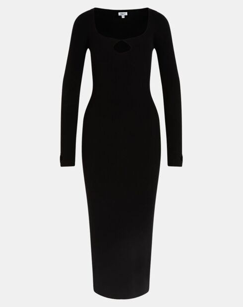 Katiana Maxikleid aus Baumwollstrick in Schwarz