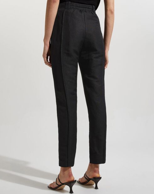 Pantalon en Lin & Rayon Surrounding noir