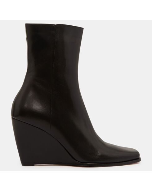 Boots en Cuir Gaia noires - Talon 8,5 cm