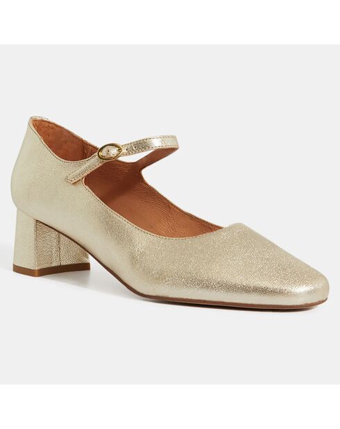 Babies en Cuir platine - Talon 4.5 cm