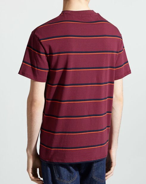 T-Shirt Flooray mc pique rayé bordeaux