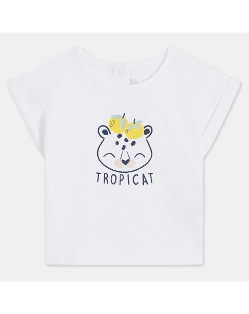 T-Shirt Biba slub print écru