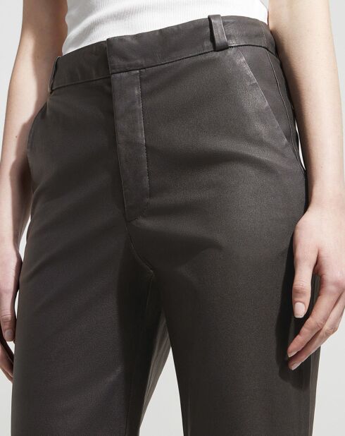 Pantalon en Cuir d'Agneau Evyn noir