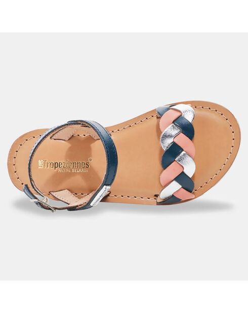 Sandali in pelle Bonbon blu/multicolor