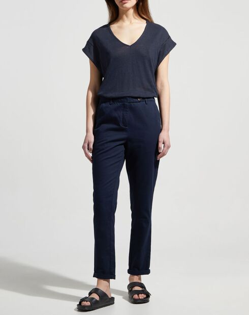 T-Shirt 100% Lin Rastrapi bleu marine