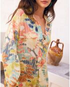 Robe 100% Soie Viviette imprimée multicolore