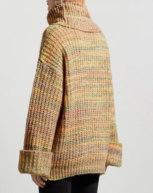 Mehrfarbiger Pullover aus Wollmischung mit Mäandermotiv