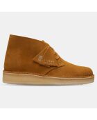 Desert boots en Velours de Cuir Coal camel