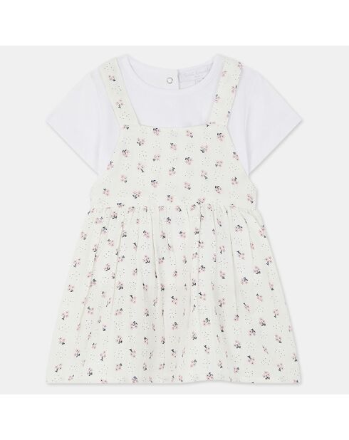 Ensemble en Coton Bio Amarla bis robe aop écru/rose