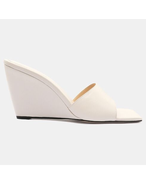 Sabot Gaia in pelle bianca - tacco 8,5 cm