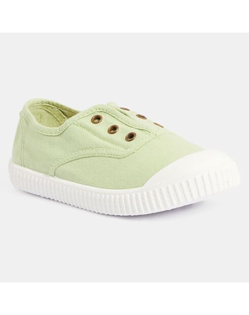 Baskets en Toile biologique vert clair