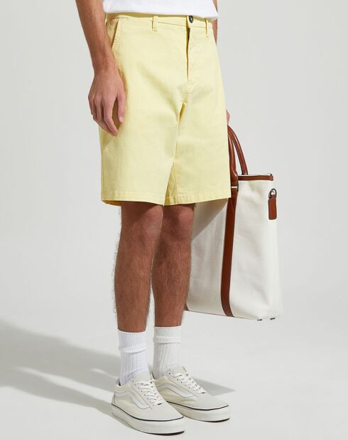 Shorts Pumuda basic in cotone biologico giallo chiaro