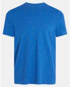 T-Shirt en Coton Bio Fishpri mc micro print bleu foncé