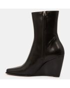 Boots en Cuir Gaia noires - Talon 8,5 cm