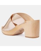 Sabots en Cuir Yzis roses - Talon 7,5 cm