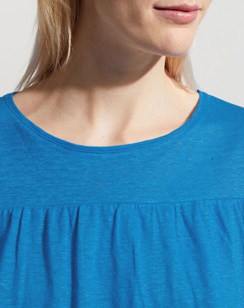 T-Shirt 100% Lin Riko bleu moyen