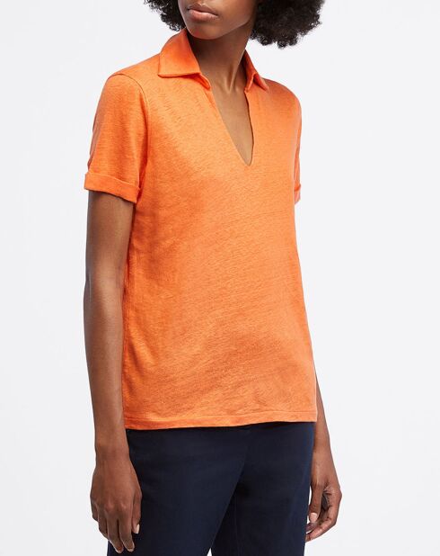 Polo 100% Lin Rolo orange