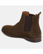 Chelsea Boots en Cuir vert kaki