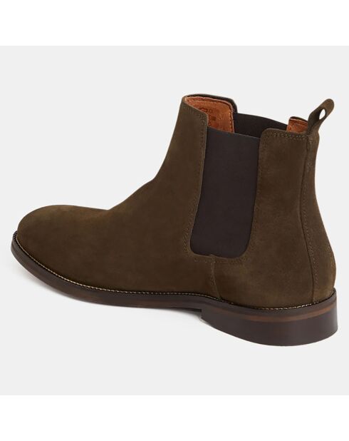 Chelsea Boots en Cuir vert kaki