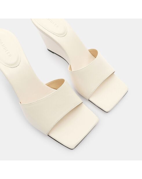 Sabot Gaia in pelle bianca - tacco 8,5 cm