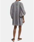 Robe en Popeline Vanessa imprimée bleue