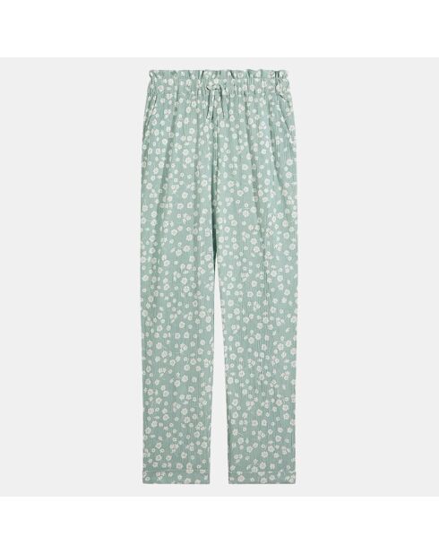 Pantalon Jupla4 fleurs bleu