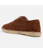 Espadrilles en Velours de Cuir camel