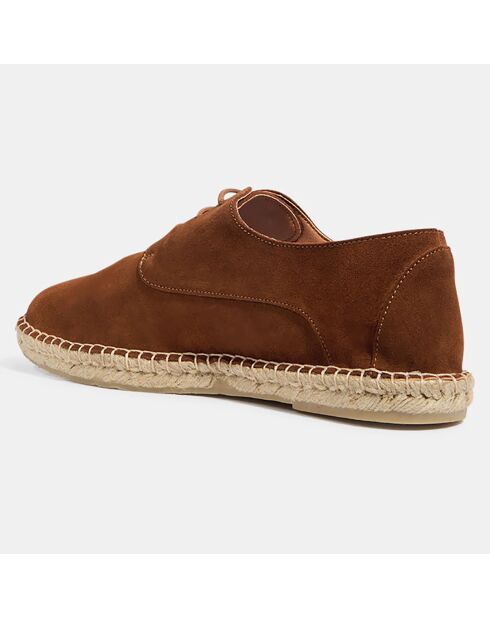 Espadrilles en Velours de Cuir camel