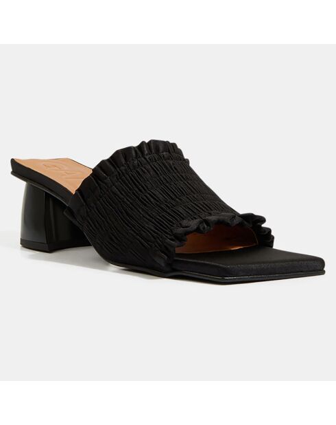 Mules Smock noires - Talon 6 cm