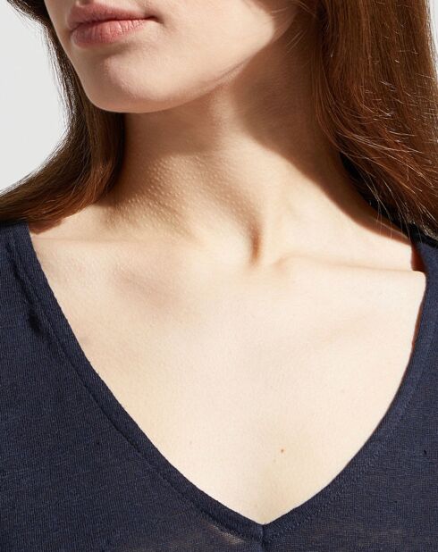 T-Shirt 100% Lin Rastrapi bleu marine