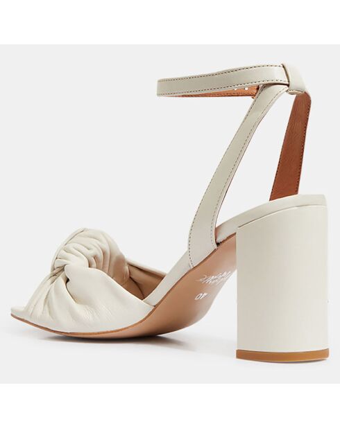 Witte leren sandalen - hak 8,5 cm