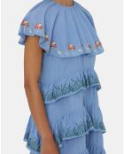 Robe en Lin mélangé Algue bleue