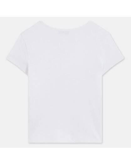 T-Shirt Lindsay mc pointelle blanc