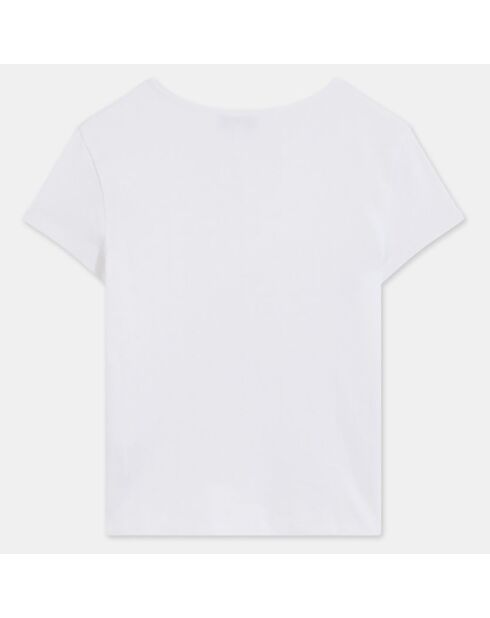 T-Shirt Lindsay mc pointelle blanc